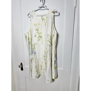 H&M Women's White Floral Tank Shift Swing Trapeze Dress Size XXL NWT